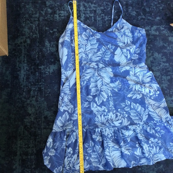 A.n.a. New Approach Summer Dress XXL Rayon Ruffle Hem Blues Vacation Beach - Picture 8 of 11